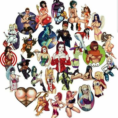   50 Stück Sexy Cartoon Style Sticker Aufkleber als Stickerbomb