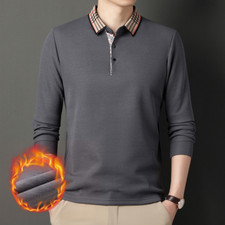 Men's Classic Outdoor Thickened Men's Winter Long Sleeve Polo Shirt