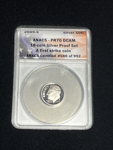 2009-S United States Silver Roosevelt Dime - ANACS PR70 DCAM in Box. X384.