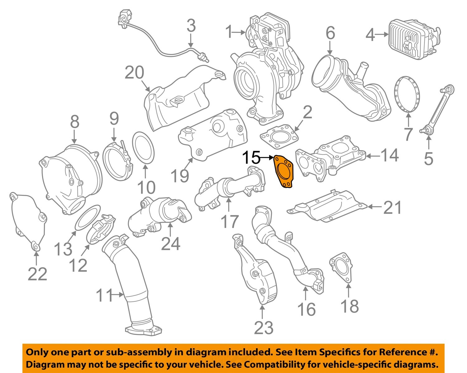 OEM Turbocharger Inlet Pipe Gasket for 17-23 Sierra 2500 HD 12688018