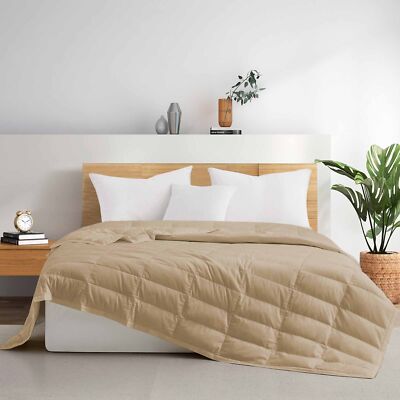 Puredown 75%  Down Bed Blanket Comforter, TENCEL Lyocell Cover, King or Queen