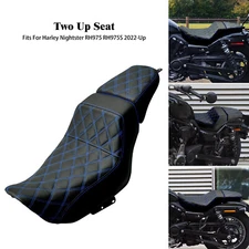 Driver Passenger Seat For Harley Nightster RH975 Special 22-2025 Blue Stitching