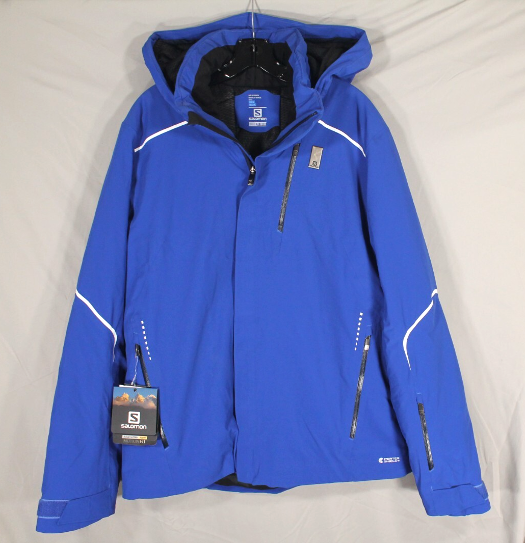 SALOMON Uomo QUICK DRY Multitasche BIANCO GIACCA LEGGERA On Pista Sci L Nuovo con etichette