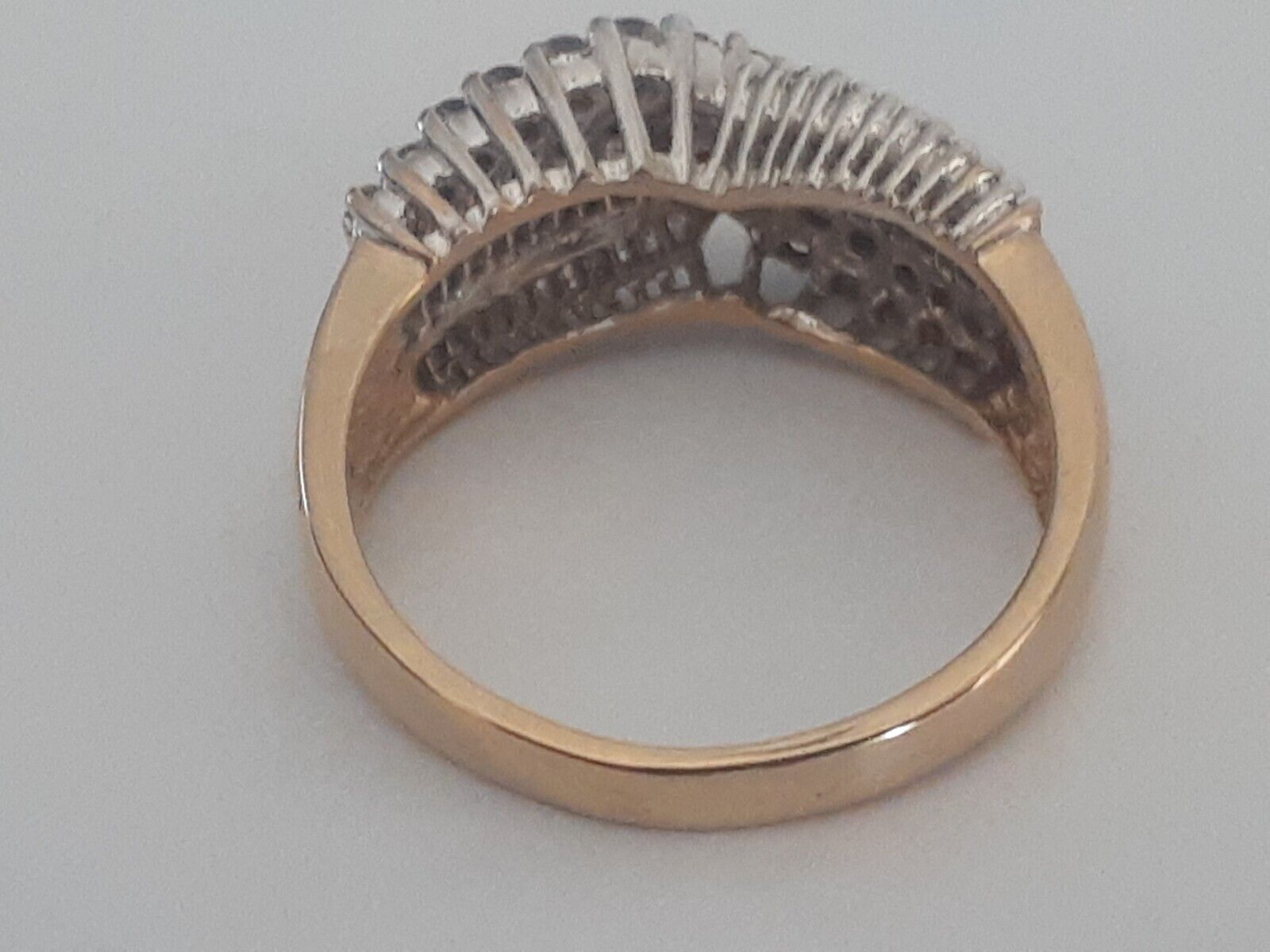 Vintage 14k Yellow Gold Diamond Crossover Ring 1.… - image 13