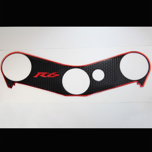Handle Yoke Cover Perforated Black+Chrome Red Emblem Sticker for 06-16 ...