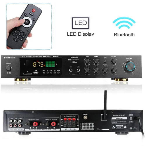 HiFi Verstärker 5 Kanal Digital FM USB Stereo Amplifier Bluetooth Vollverstärker - Bild 7 von 14