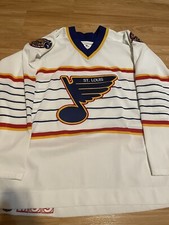 Prototype 1994 Authentic NHL St Louis Blues Trumpet Hockey Jersey White 52 Rare
