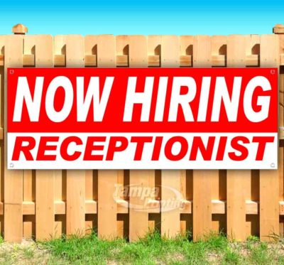 #ad #ad NOW HIRING RECEPTIONIST Advertising Vinyl Banner Flag Sign Many Sizes USA $24.18
