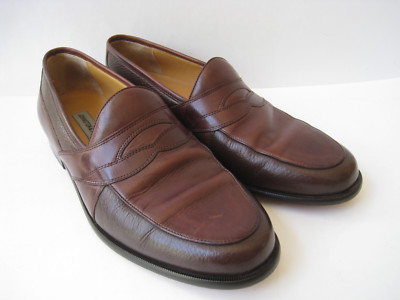JOHNSTON & MURPHY DEERSKIN TWO TONE BROWN LEATHER LOAFERS  display picture 3
