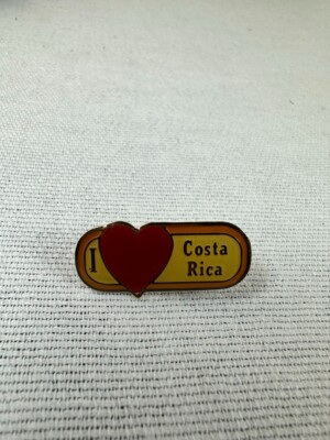 I love Costa Rica Pin Heart Yellow Collector Gift