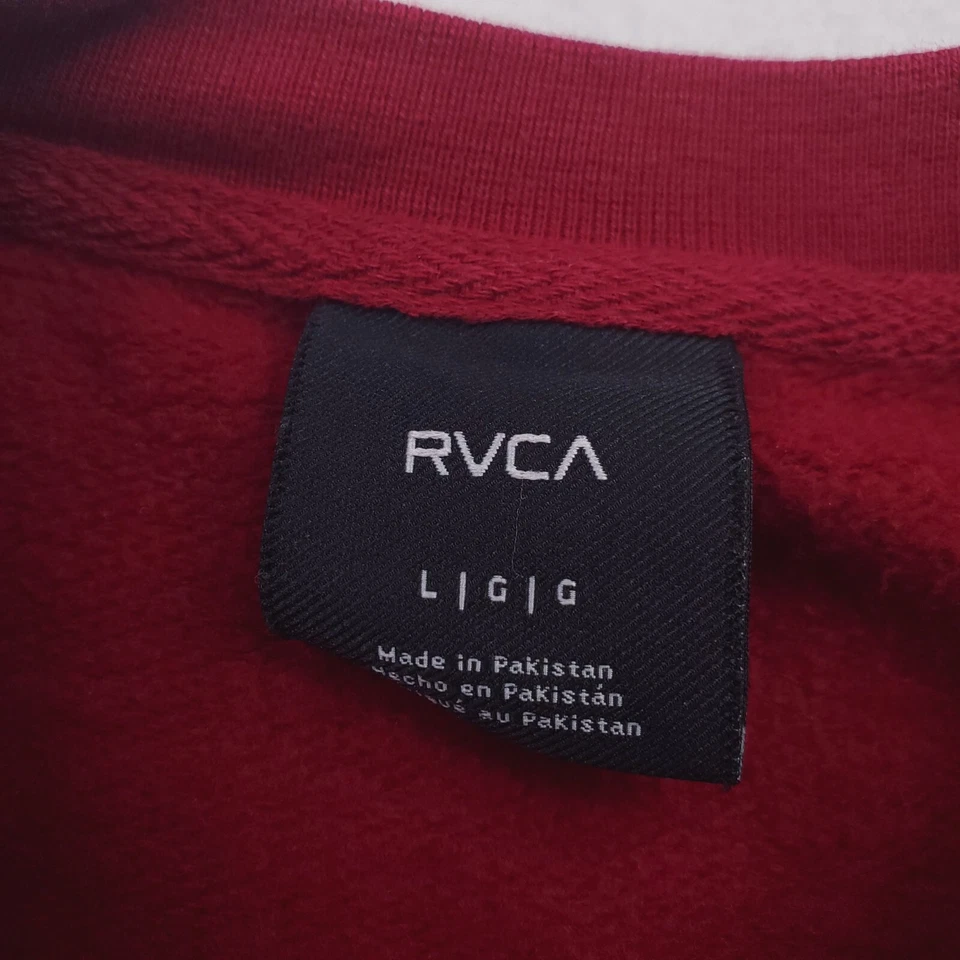 RVCA Sudadera Para Hombres Grande Borgoña Gris Cabeza India Jefe Pullover Suéter Foto 3 de 4