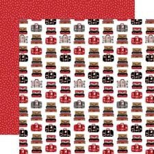 2 Sheets of Echo Park LET'S GO ANYWHERE 12x12 Cardstock - Pack Your Bags