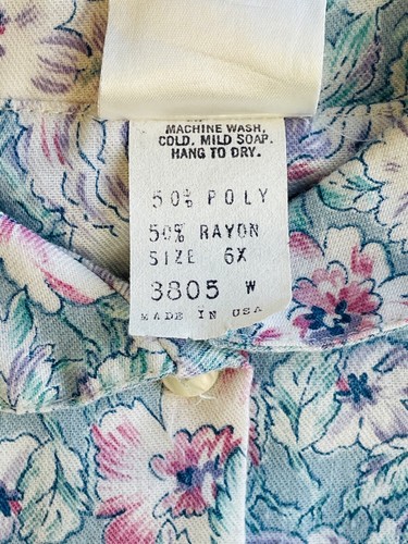 VTG 80'S-90'S MOUSE FEATHERS BLUE&PINK FLORAL PRINT PRAIRIE DRESS*GIRL'S 6 - Picture 6 of 7