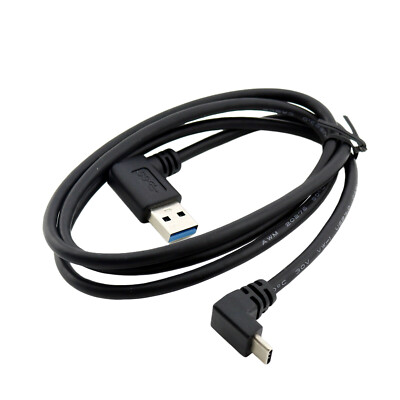 USB 3.0 A Male Left Angle to USB 3.1 Type C UP angled Fast Data Sync Cable 3FT