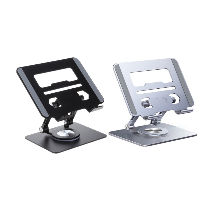 Aluminum Alloy Laptop Stand 360° Rotating Folding Desktop Rack for Tablets & Pads-image