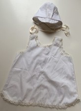 Vintage Her Majesty Slip Dress And Hat Baby Toddler 2T Made USA Lace Trim