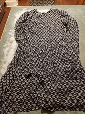 Reformation blue&white peace sign sheer midi dress sz Small