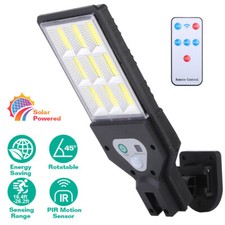 LED Solar Light Motion Sensor 3 Modes Flood Lamp Outdoor Street Wall Yard Garden