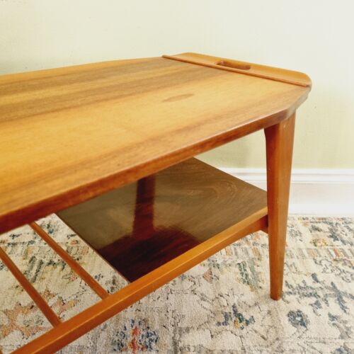 Mid Century Small Side Coffee Table With Shelf & Handles Foldable Vintage 60's - Picture 13 of 20