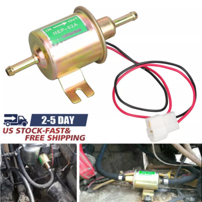 12V Universal 2.5-4PSI Gas Diesel Inline Low Pressure Electric Fuel Pump HEP-02A