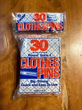 30 Round Polished Hardwood Clothespins Forster Worldsfair New