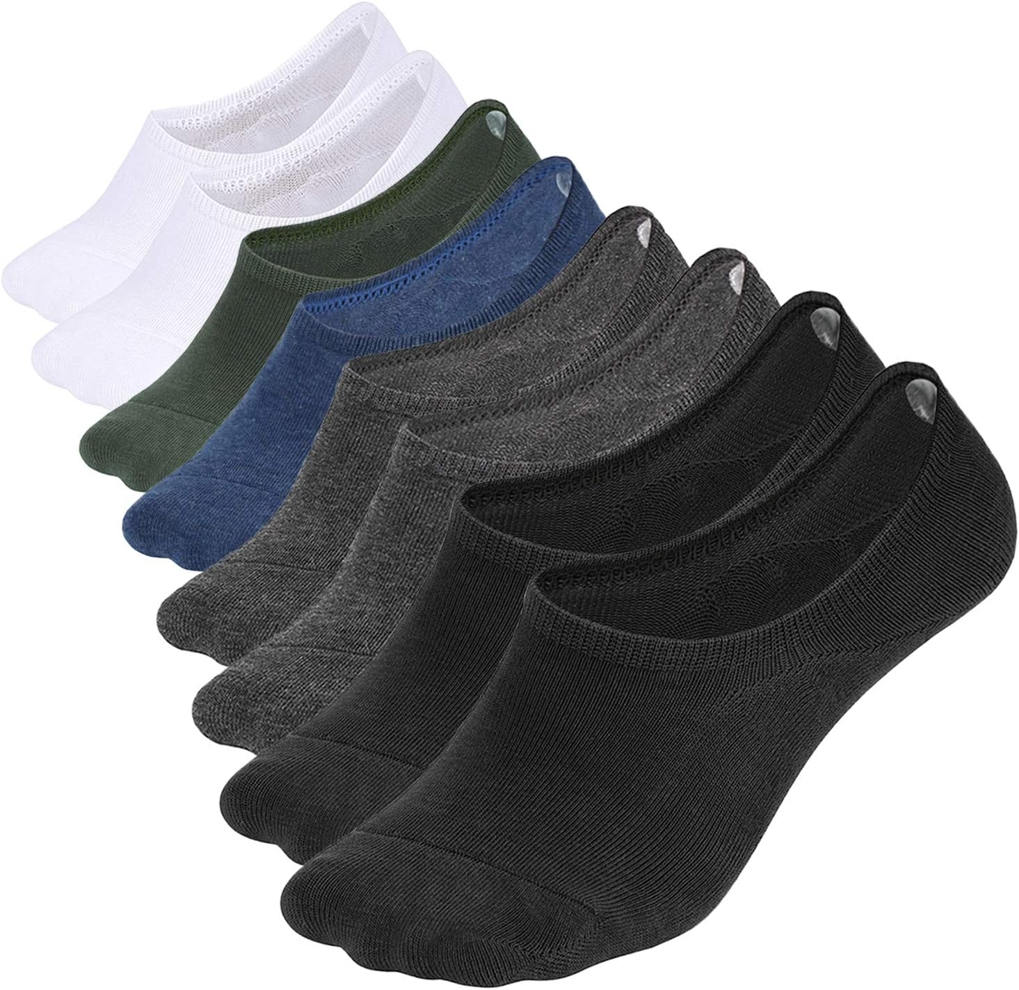 No Show Socks Men Size 6-9/9-12/12-15 Invisible Low Cut Loafer Sneaker Socks wit-image