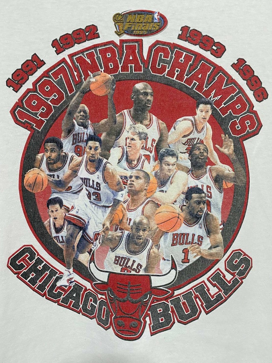 Vintage Chicago Bulls 1997 NBA Finals Champs Starter T-shirt Size