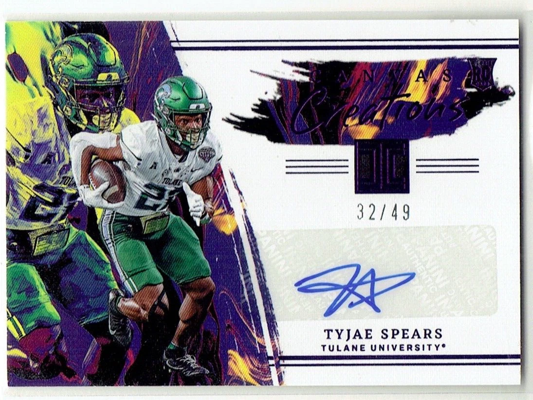 Tyjae Spears Panini Chronicles Draft Picks Impeccable Canvas Creations Autographs #CCTSP Base