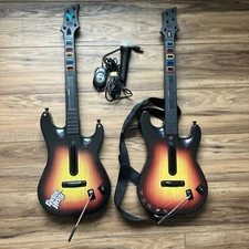 Lot Of 2 Untested PS3 Guitar Hero Red Octane Sunburst Guitars 95451.805 | READ