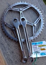 UGOLINELLI STEEL CRANKSET TRHREE ARMS MAGISTRONI GUARNITURA BICI VINTAGE