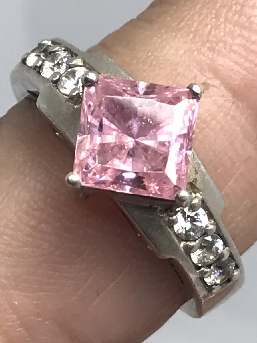 sterling silver pink tourmaline ring size 6.5 eBay