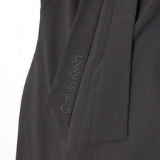 Calvin Klein Dress Women 4 Black Sheath Tie Neck Spell Out Career Office Church
