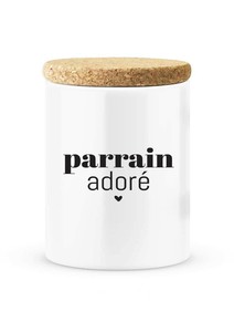 Pot Ceramique Avec Couvercle En Liege Citation Imprime Parrain Adore Ref 2578 Ebay