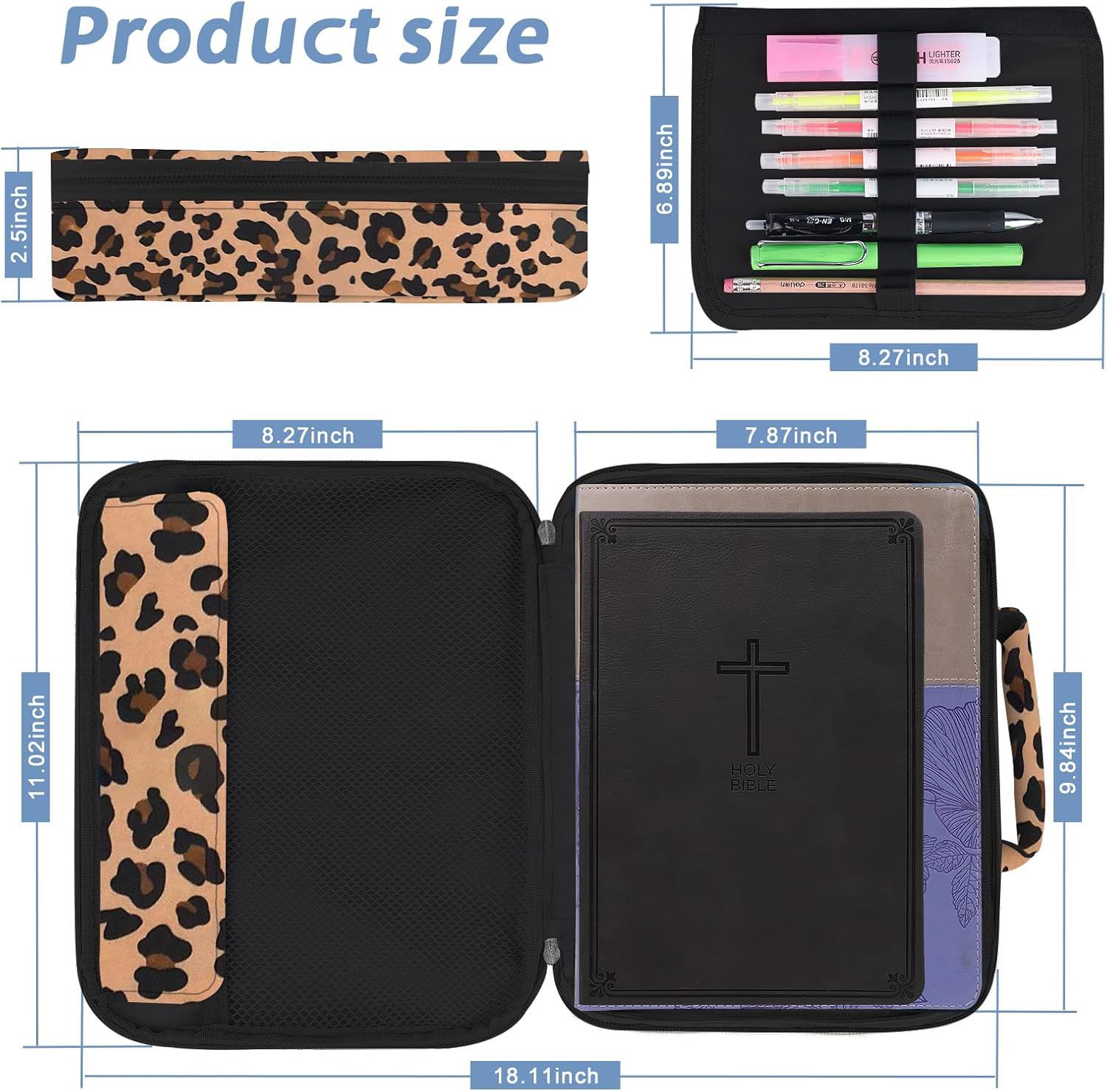 Bible Cover Organizer for Women & Men - Multi-Functional Travel Case