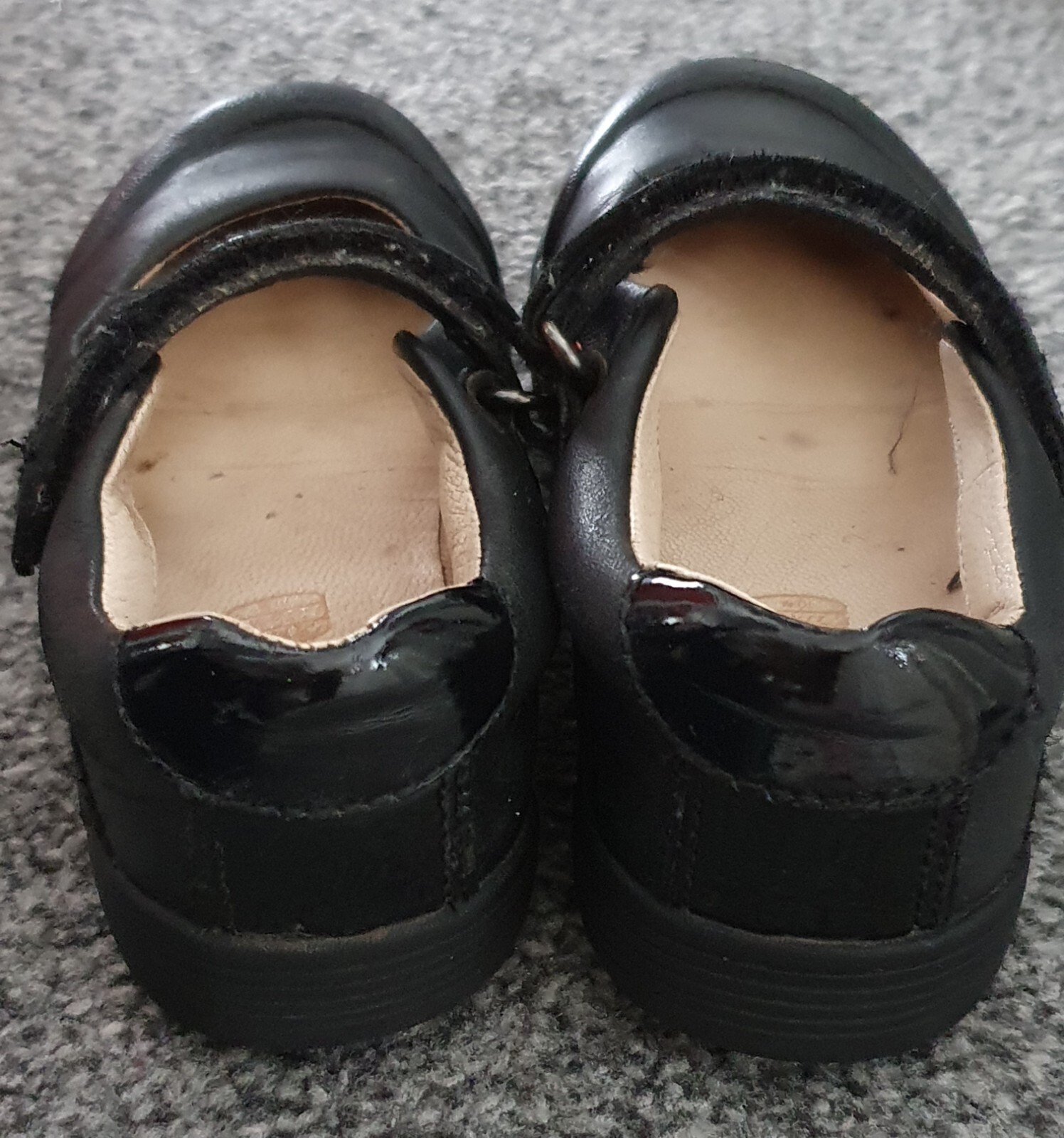 CLARKS Mini Folk Black Leather School Shoes size 9.5F GUC eBay