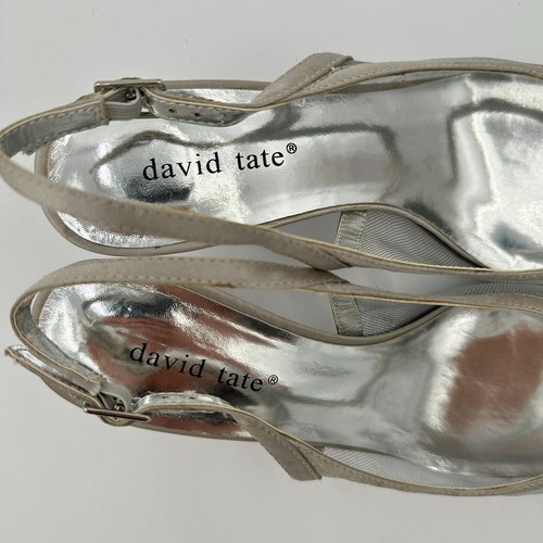 David Tate Damen Vegas silber Satin Netz Größe 8M - Bild 3 von 7