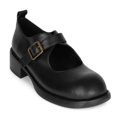 Jeffrey Campbell ARTISAN Mary Jane Black Leather Oxford Sz 8.5