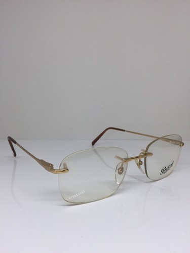 New Vintage Persol Eyeglasses 2106-V C. 510 Brushed Gold Rimless Eyeglass Italy - Picture 4 of 12