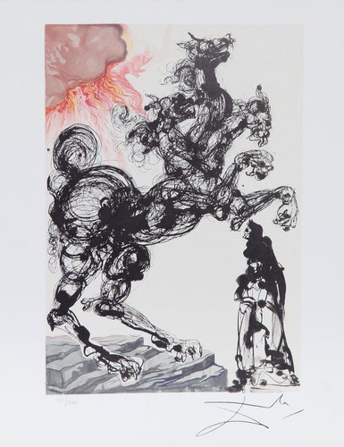 Salvador Dali, Inferno Canto 6 from the Divine Comedy, Offset Lithograph, signed - Picture 2 of 3