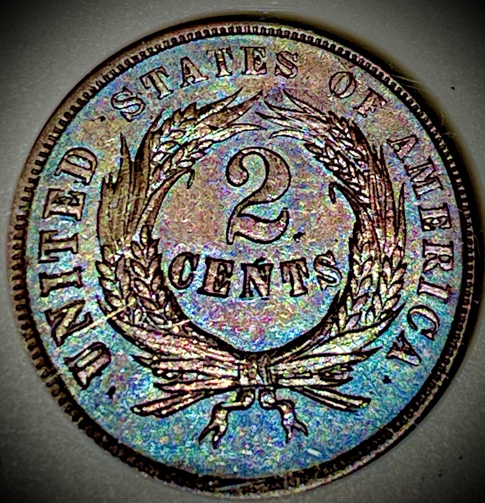 1864 Two Cent Piece 2C NGC MS63BN - Large Motto Toned