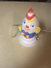 VTG 1940s "Humpty-Dumpty" CHILD'S TABLE-TOP NIGHT-LIGHT HARD PLASTIC LAMP: WORKS