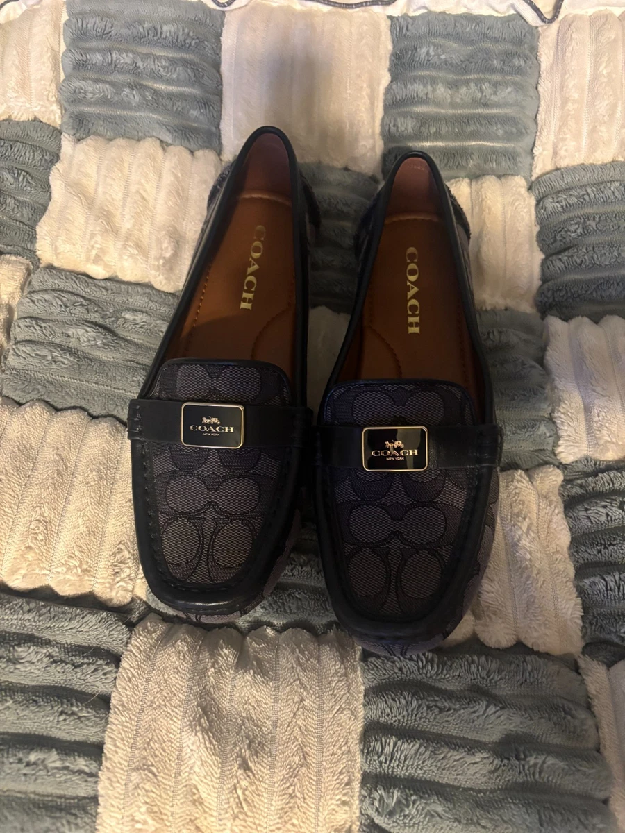 Coach Mona Driver Loafer Jacquard In Smoke/Black CC639 Women's