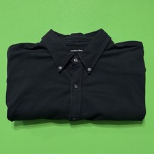 Abercrombie Fitch Shirt Black Knit Long Sleeve Button Up Dress Preppy Men  s L