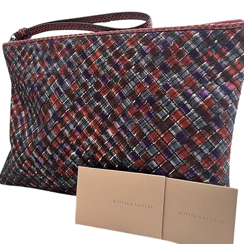 Bottega Veneta Clutch Bag Multicolor Intrecciato w/DustBag Italy Auth