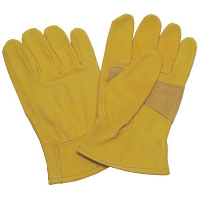 Condor 5Ngp0 Leather Drivers Gloves, Cowhide ( Double Palm ), Shirred Slip-On,