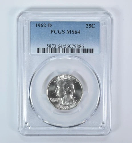 1962-D Washington Quarter MS64 PCGS Blue Label