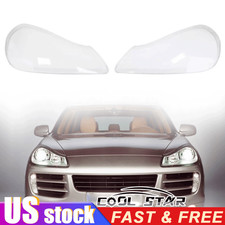 Pair For 2008-2010 Porsche Cayenne Headlight Lens Covers Replacement Clear Shell