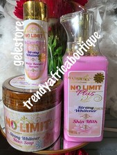 3pc No Limit Lotion, White Booster Serum  Black Soap 100 Response authentic