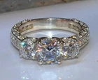 3 CT Round Cut Lab Created Diamond Anniversary Engagement 14K White Gold FN Ring