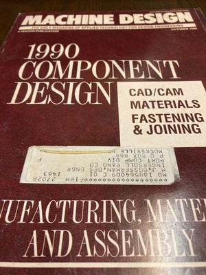 Machine Design 1990 Component Design Reference Volume paperback Magazine